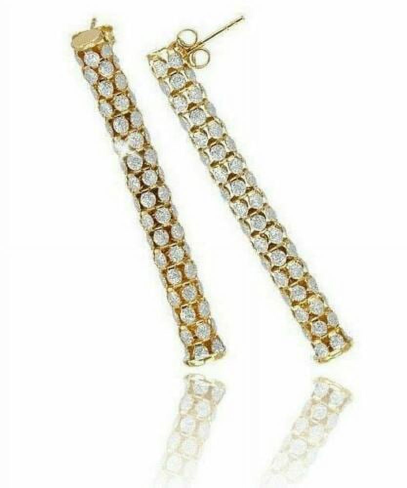 14k Yellow Gold Two Tone Dangle Earring F374830