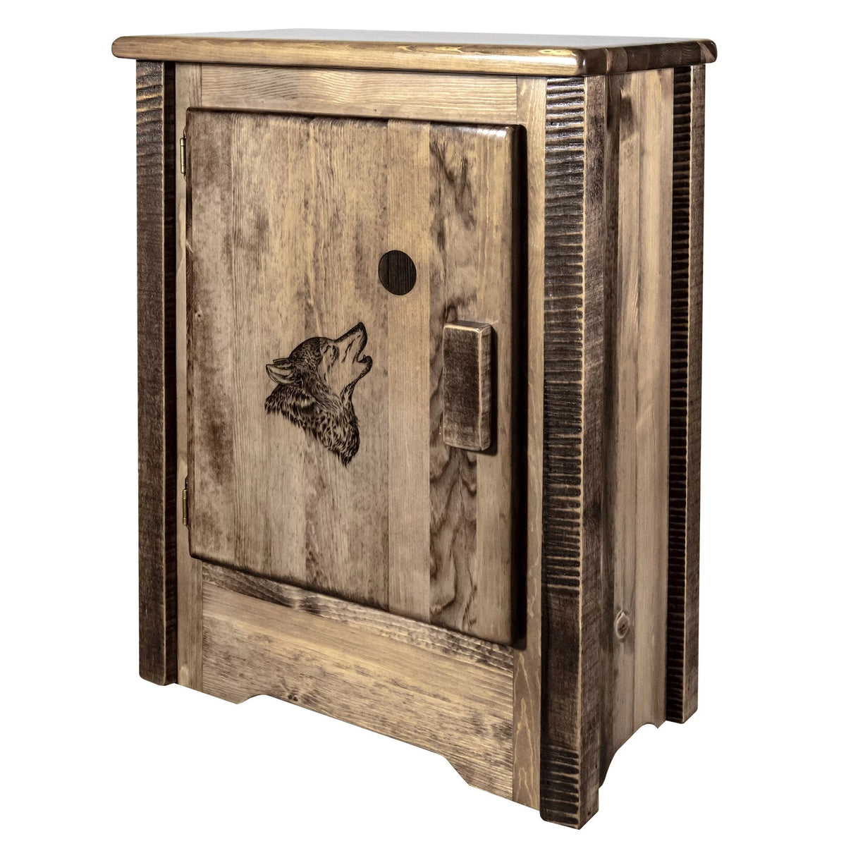 Accent Cabinet with Laser Engraved Wolf Design K635