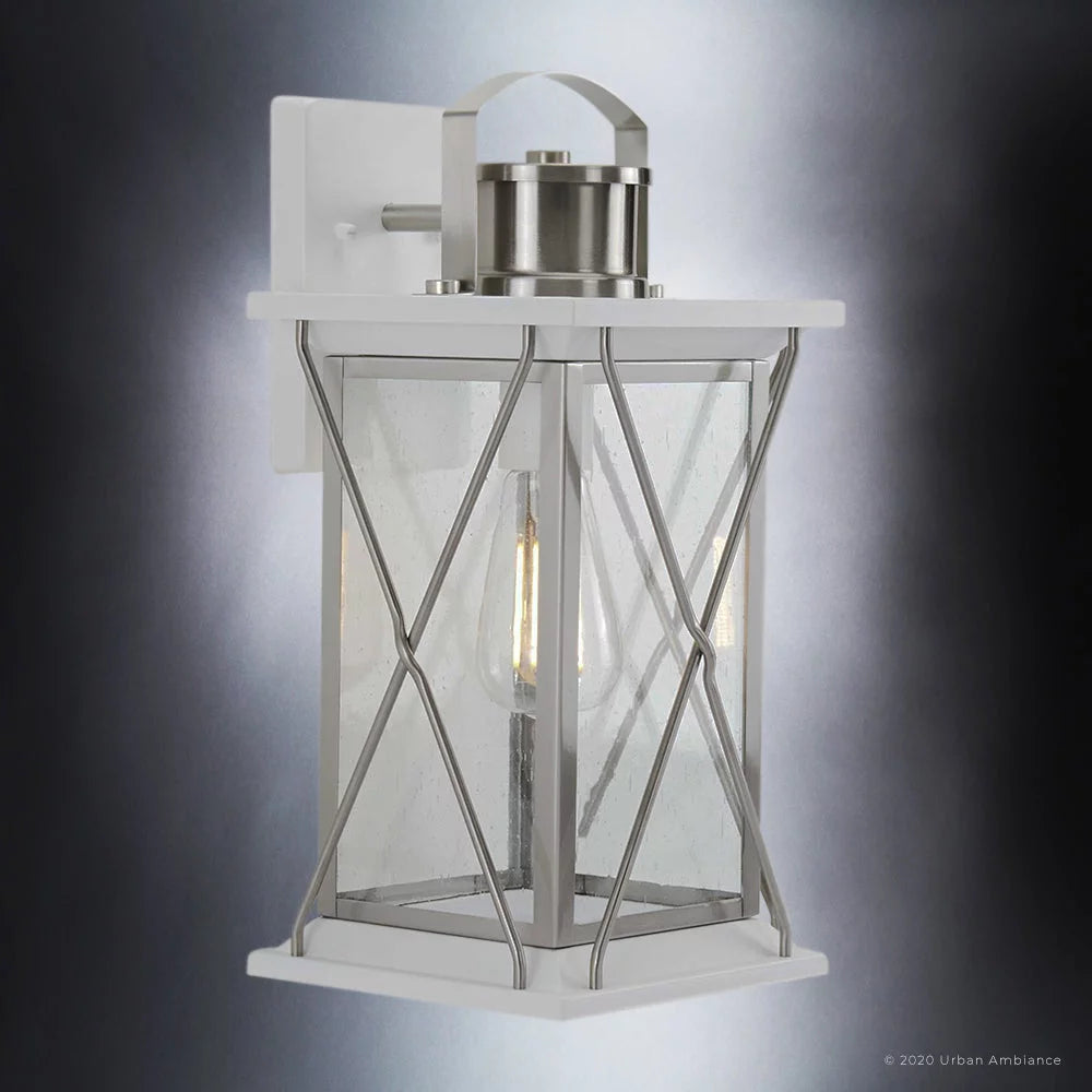 16''H Stainless Steel Outdoor Wall Sconce with Shatterproof Glass O973