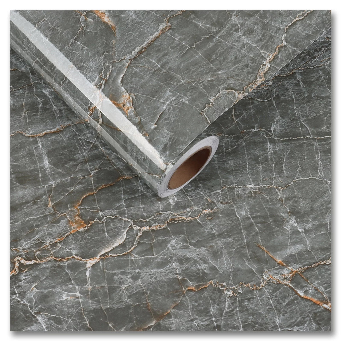 24"x354" Grey Marble Peel and Stick Wallpaper E75473