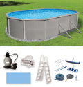 18-ft x 33-ft Oval 52-in Deep Metal Wall Swimming Pool Z3811