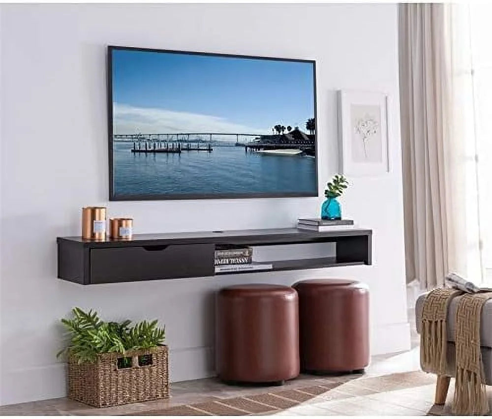 Cappuccino Wood Floating TV Stand P6758