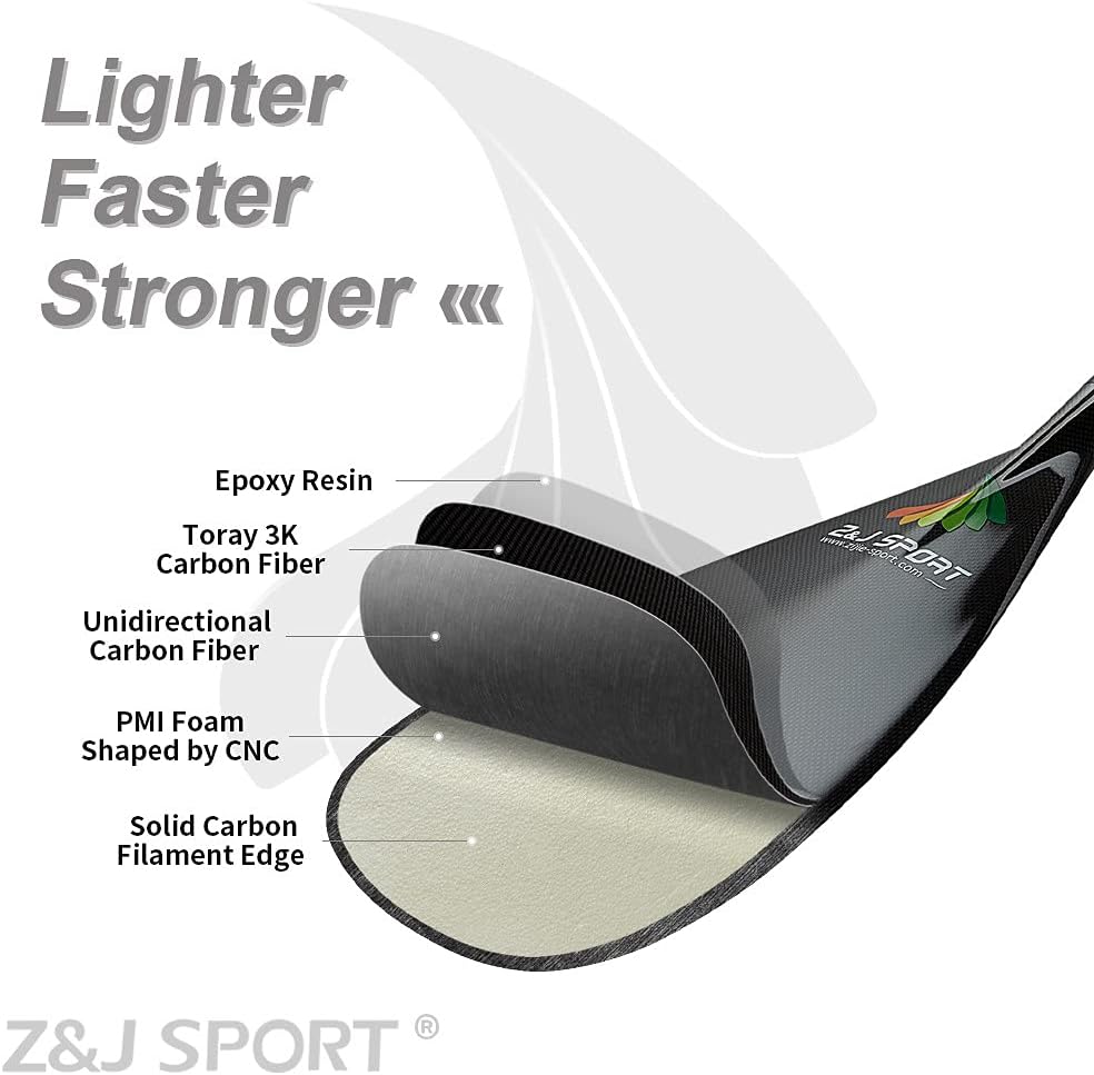 Outrigger Canoe Paddle with Carbon Blade and Wood Bent Shaft U525