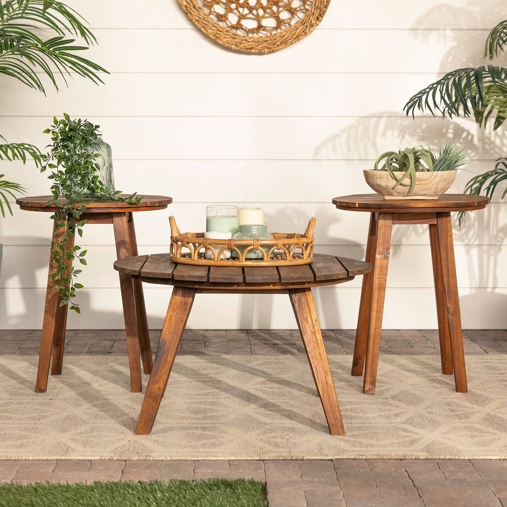 3-Piece Round Patio Table Set I314