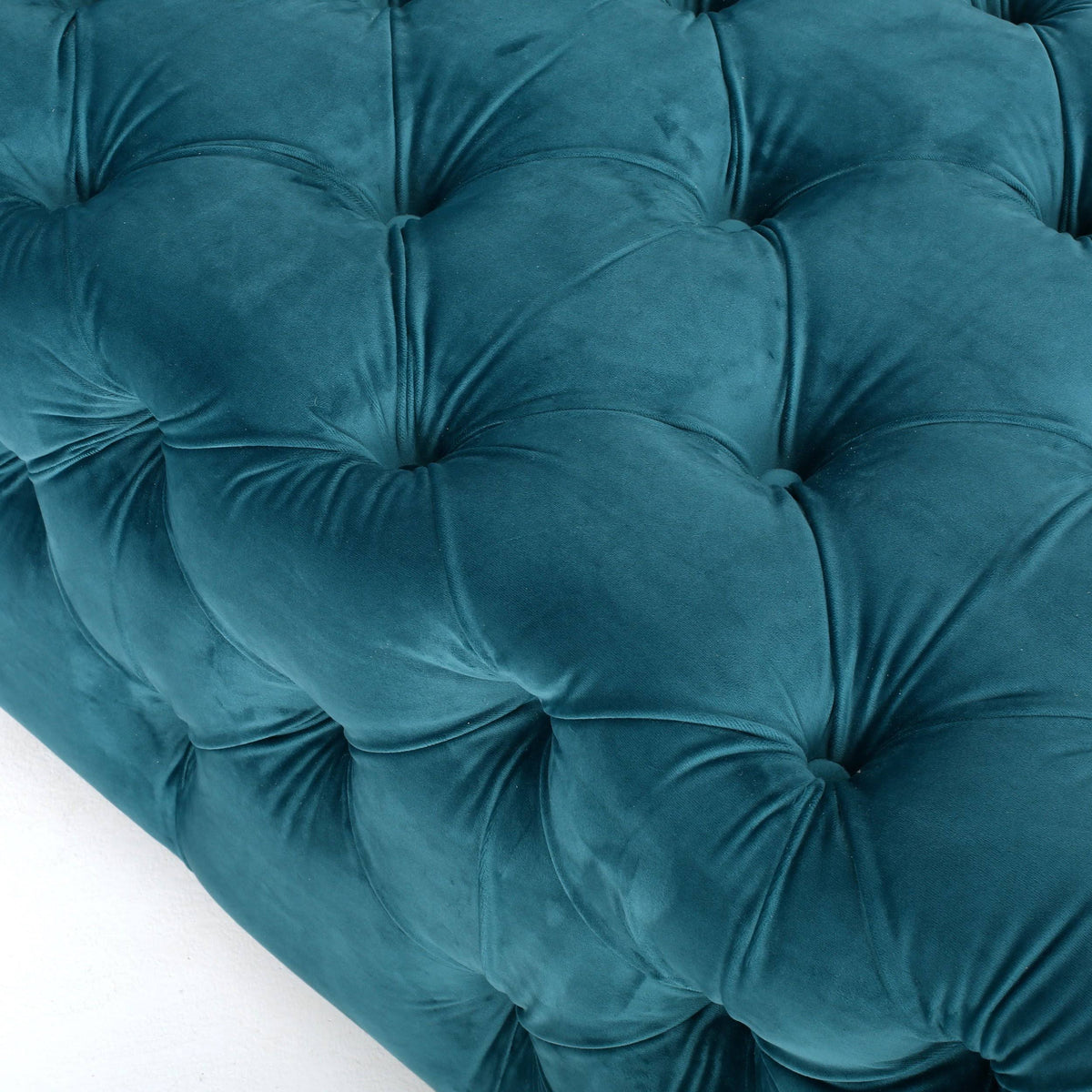 Dark Teal Tufted Velvet Rectangle Ottoman Bench L190