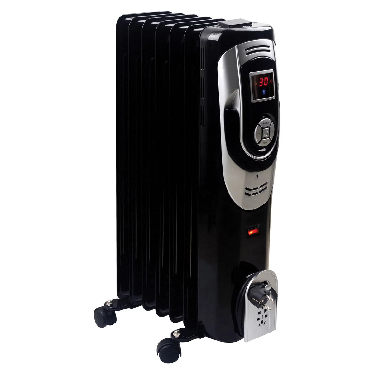 3-Setting 1,500-Max 7-Fin Portable Oil-Filled Radiator Heater with Digital Display U6712