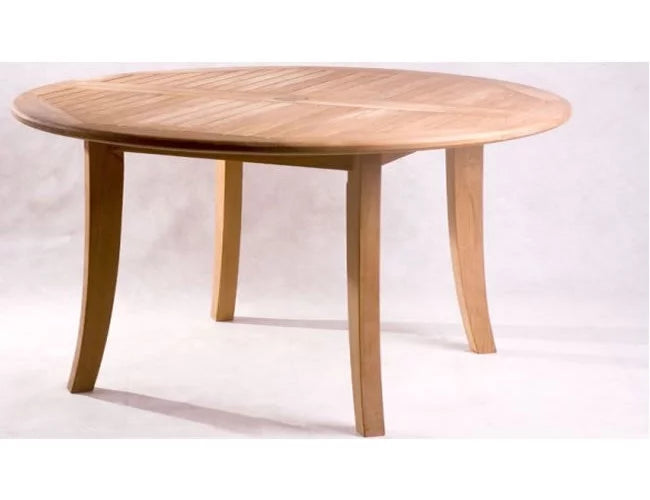 5 Pc Teak Dining Set with Round Table and 4 Stacking Arm Chairs I76336