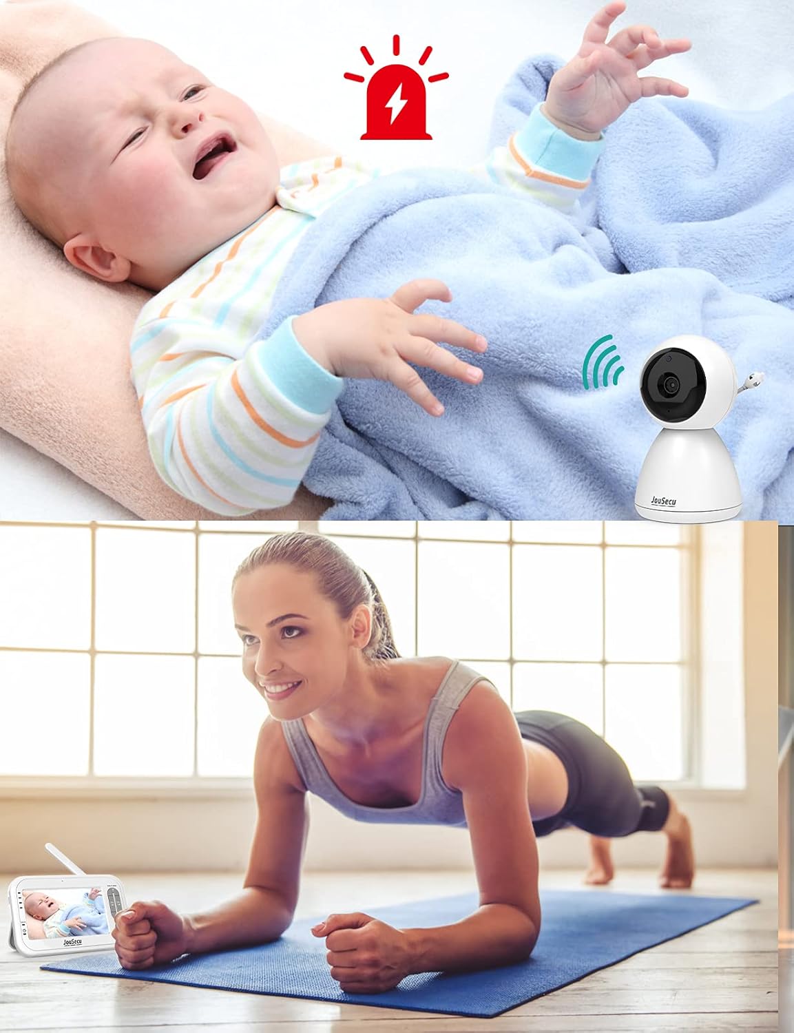Baby Monitor with 2 Camera and Audio 4.3 Inches LCD Split Screen C2710