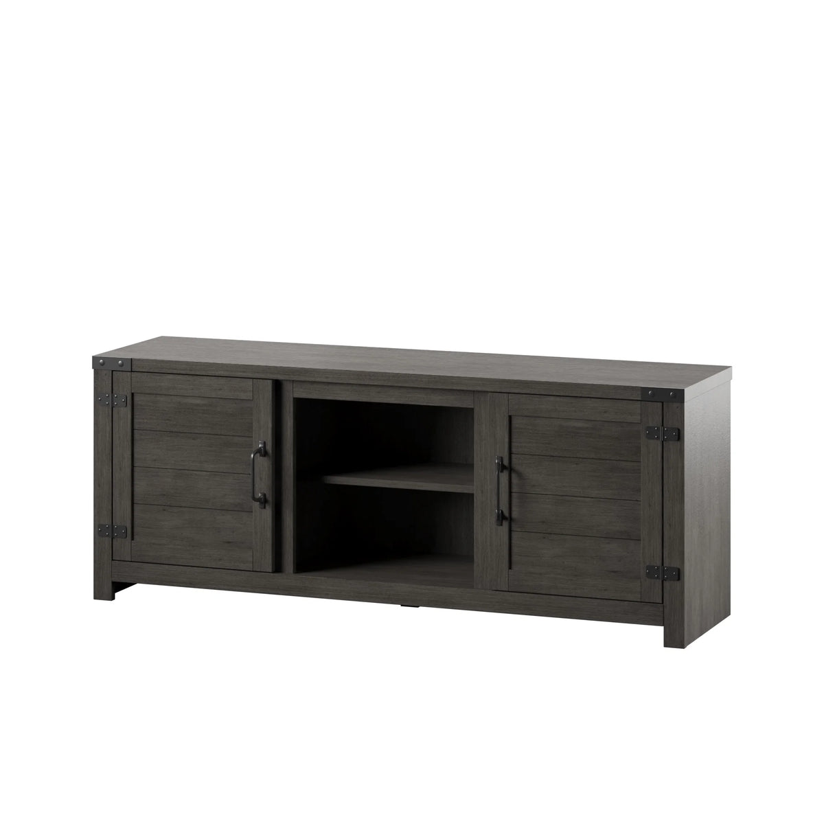 Weathered Gray TV Stand with Planked Doors X69240