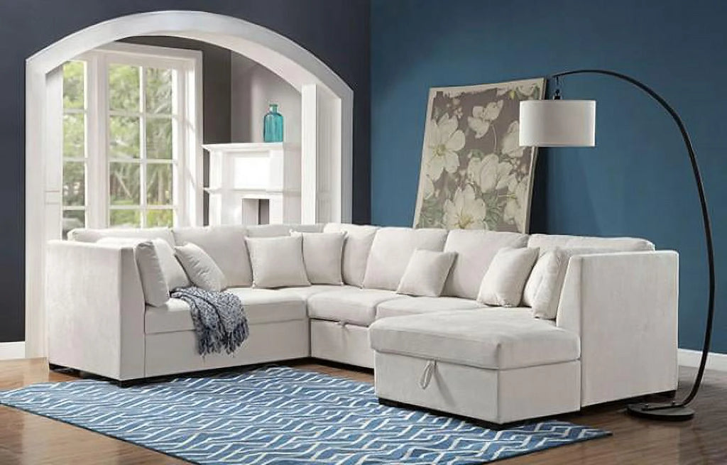 Beige Fabric Sectional Sofa V404730