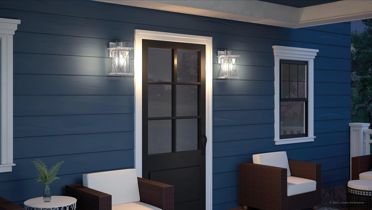16''H Stainless Steel Outdoor Wall Sconce with Shatterproof Glass O973