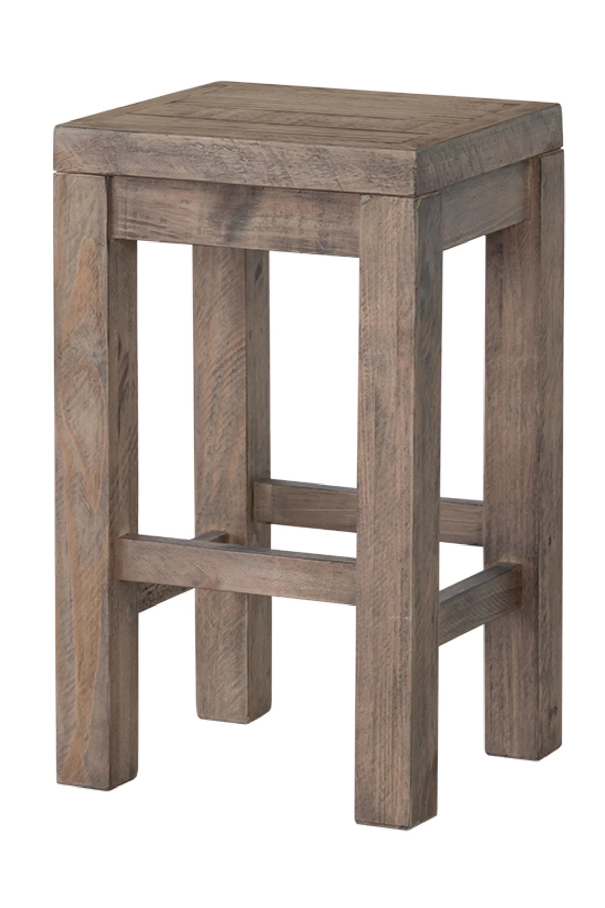 Distressed Light Brown Solid Wood Counter Stool G4520