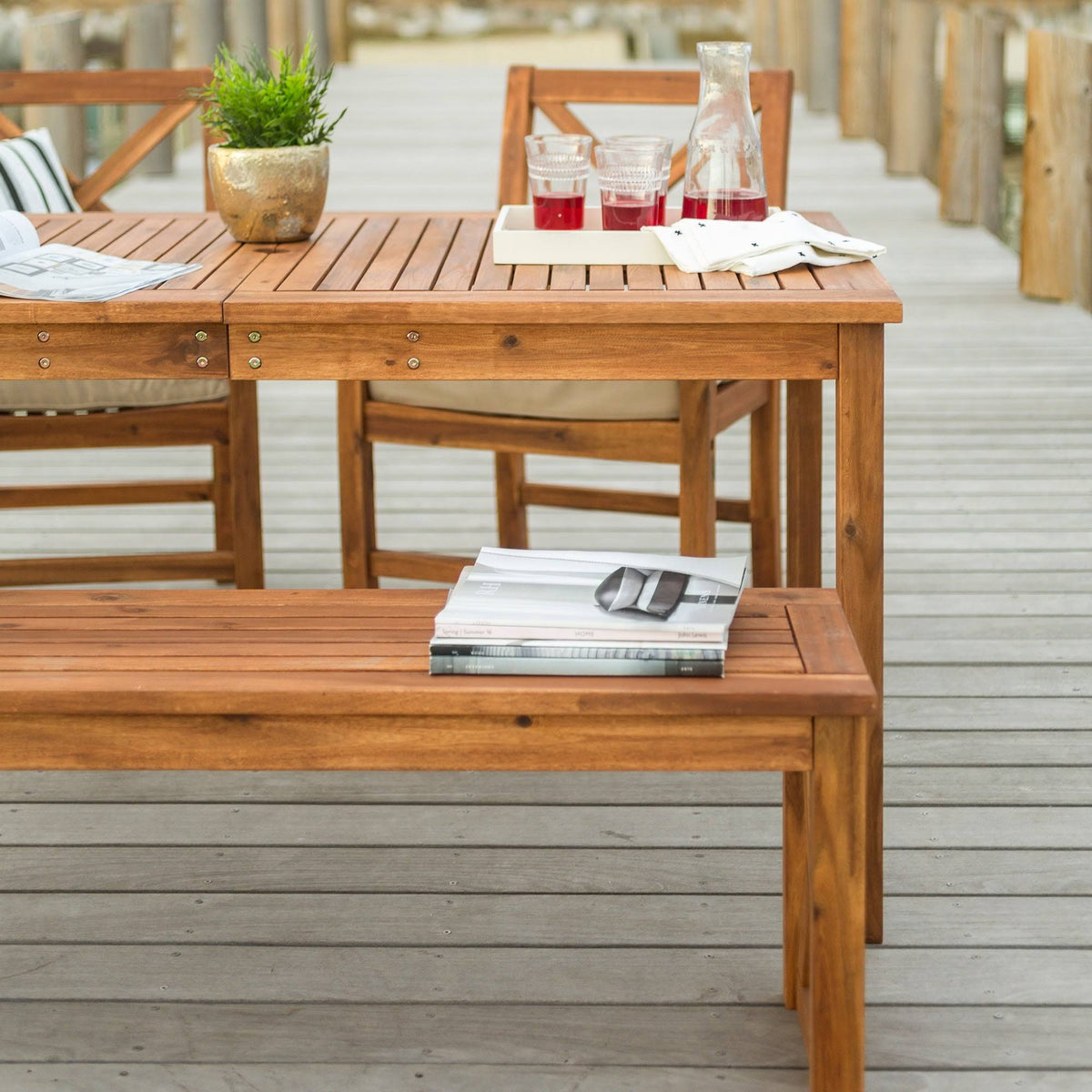 4-Piece Acacia Outdoor Dining Set Z65664