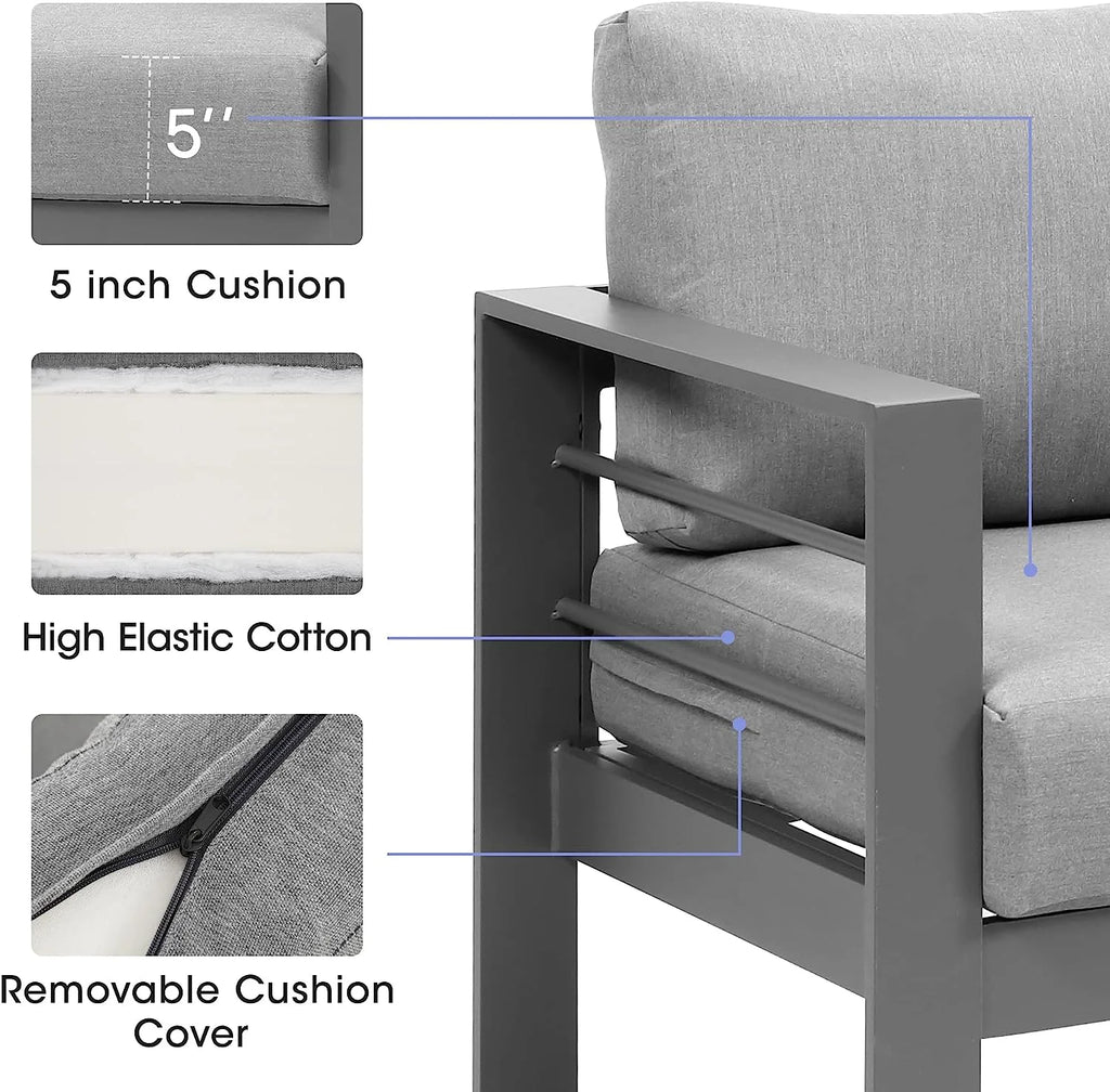 Aluminum Outdoor Patio Furniture Set with Dining Table U96593