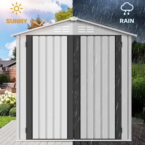 6x4ft Dark Gray Metal Storage Shed E4312