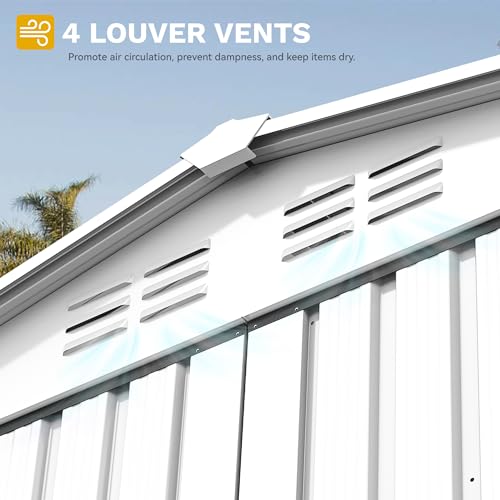 6x4ft Dark Gray Metal Storage Shed E4312