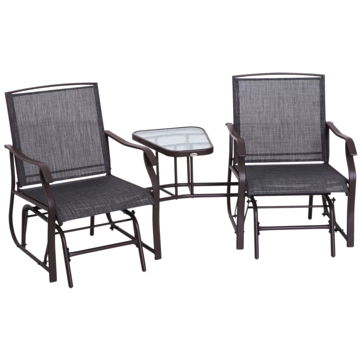 2 Person Sling Fabric Double Glider Rocker Chair with Table Q984