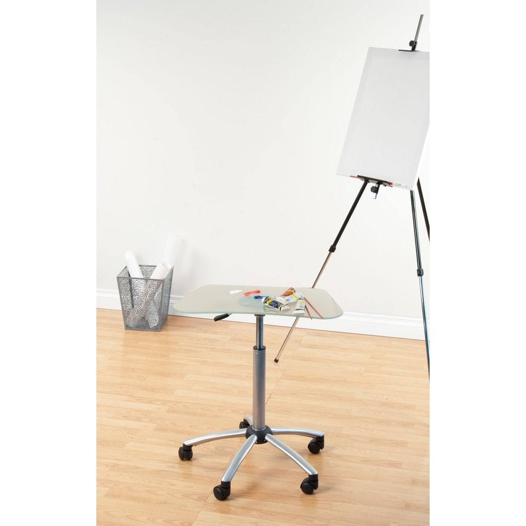Silver Frosted Glass Mobile Cart V29862