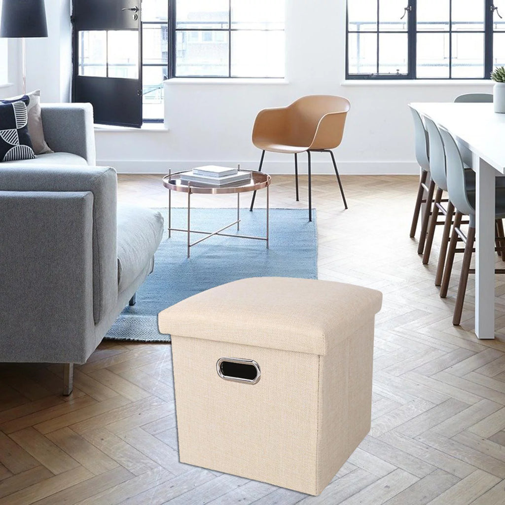 Beige Storage Ottoman Bench T8262