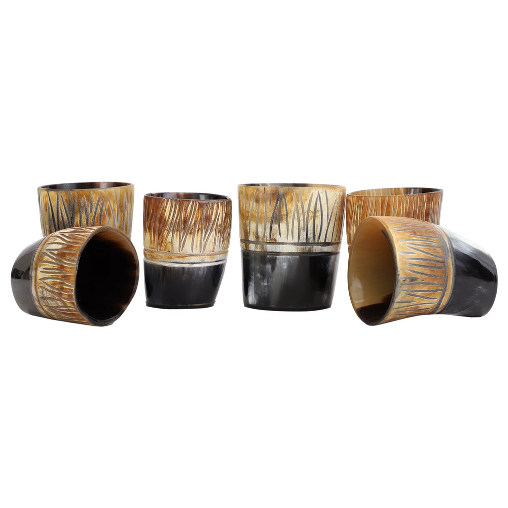 Drinking Horn Shot Cup Glass Ceramic Food Safe 6 Pack O258