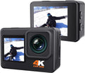 4K 20MP Waterproof Action Camera with Dual Screen and 2 Batteries J225860