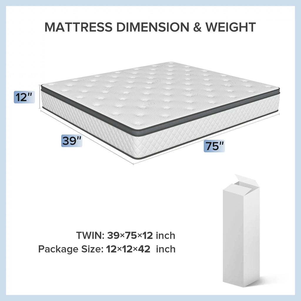 12 inch Twin Gel Memory Foam Mattress K86823