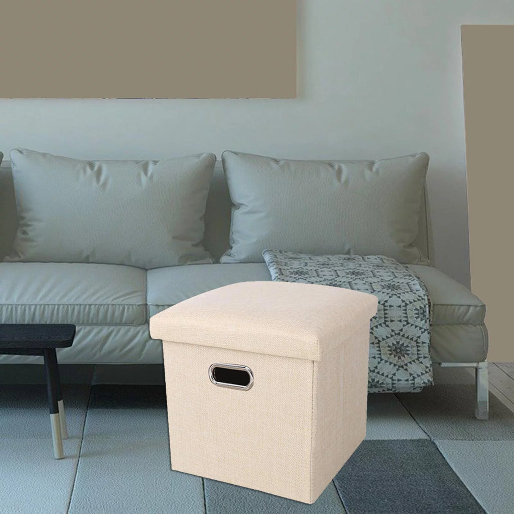 Beige Storage Ottoman Bench T8262