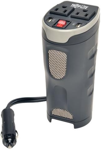 400W Car Power Inverter with 2 Outlets & 2 USB Charging Ports, Gray, Pack of 2 C8335