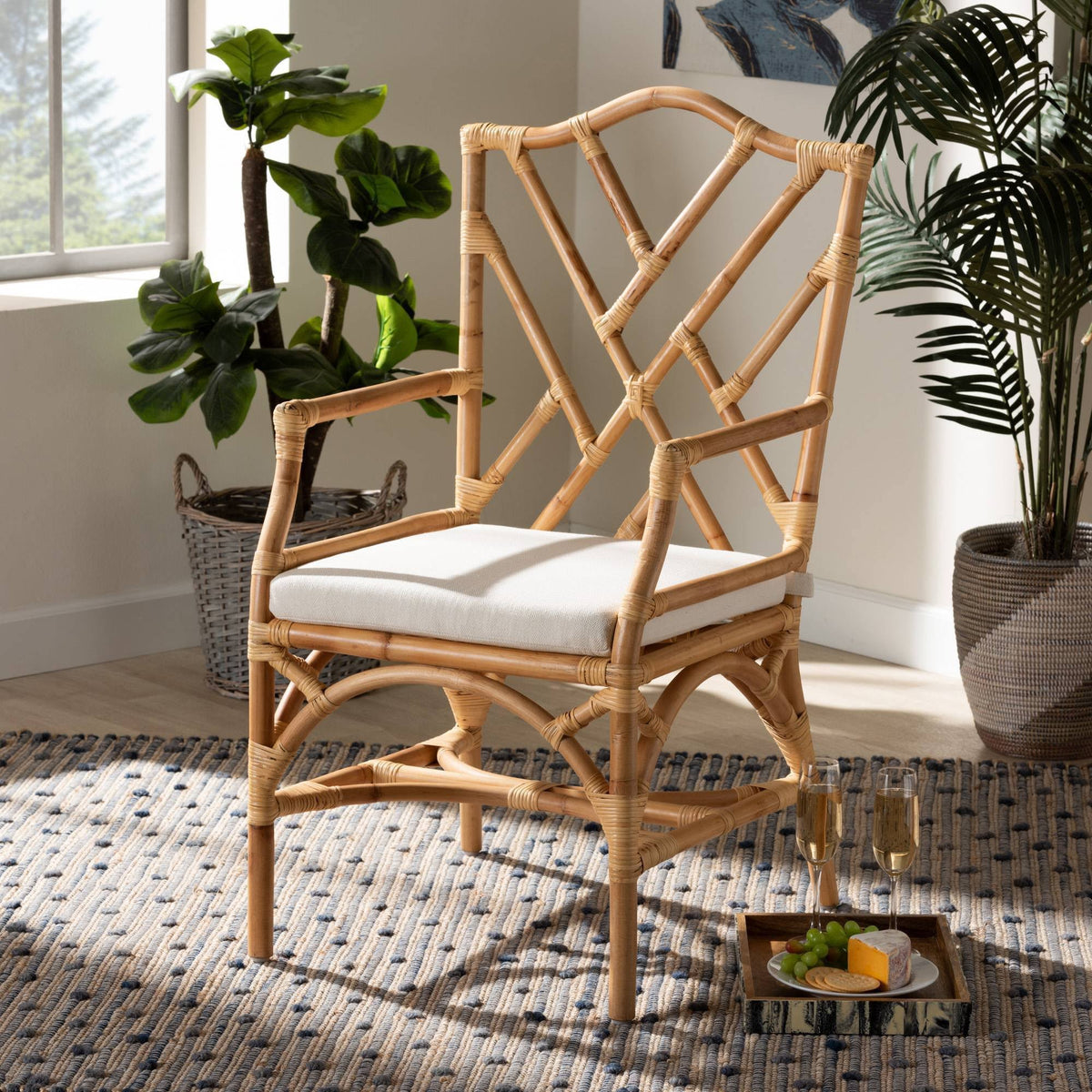 Finished Rattan Armchair L128332