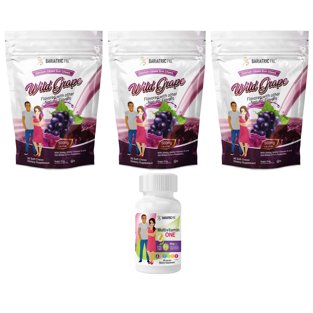 Bariatric Multivitamin Capsules 3-Month Supply with Calcium Citrate Soft Chews R7649