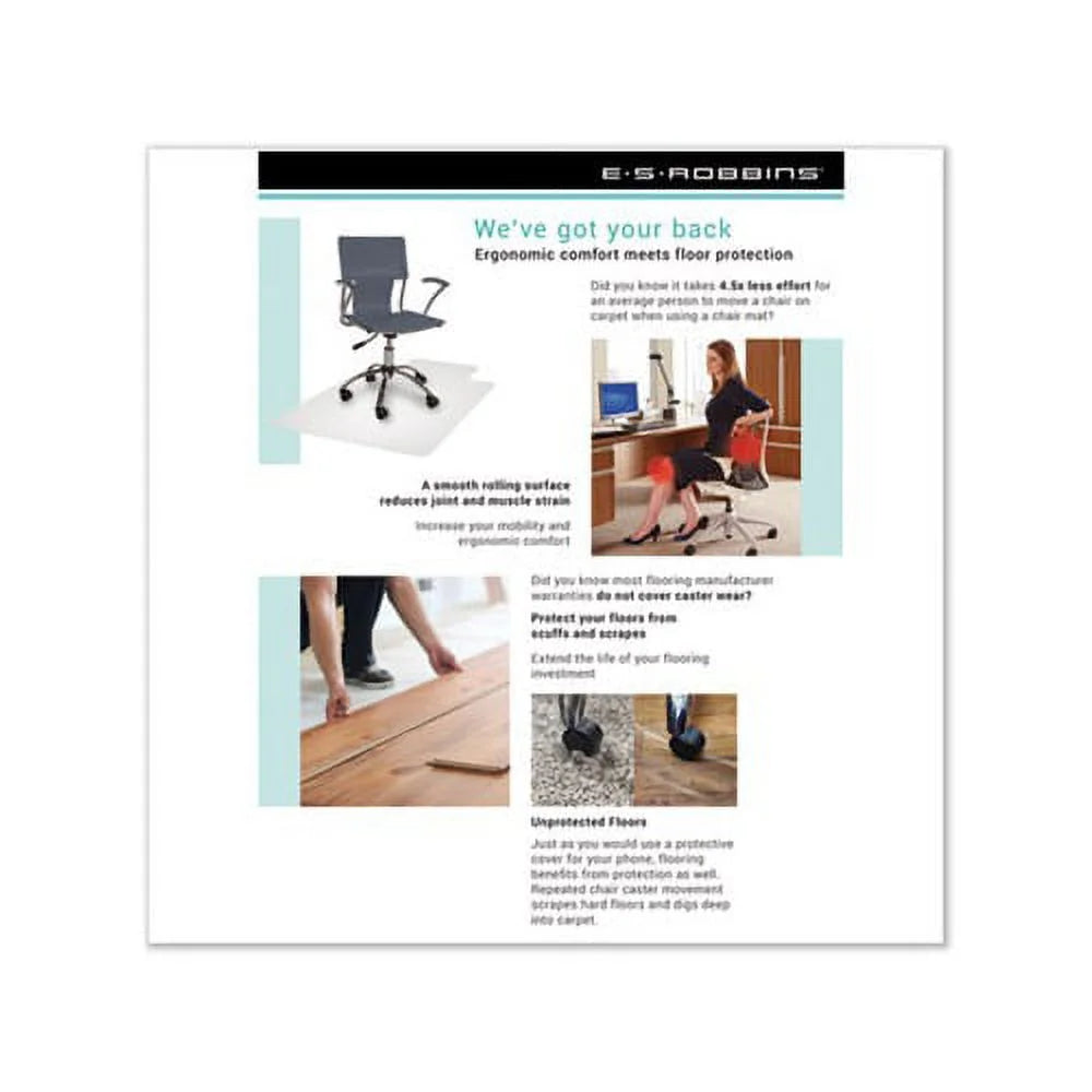 Clear Chair Mat for Medium Pile Carpet with Lip 45 x 53 D580