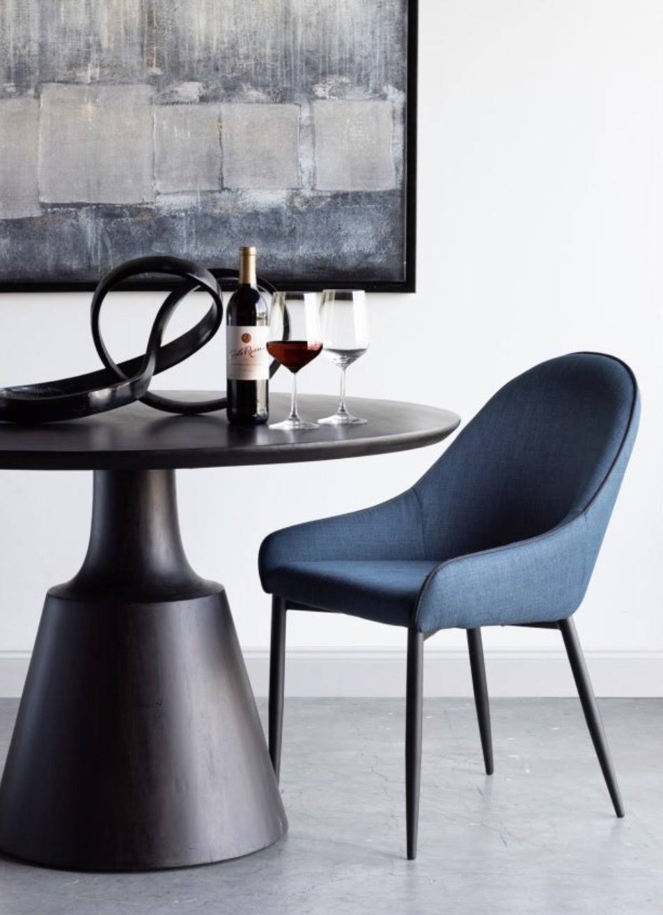 Dark Blue Dining Chair Set of 2 D958