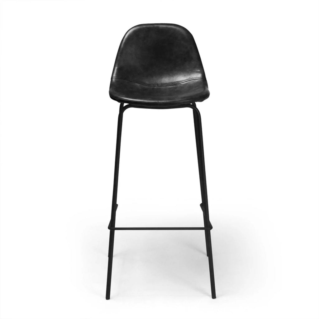 Modern Upholstered Faux Leather Barstool Set of 2 N7476
