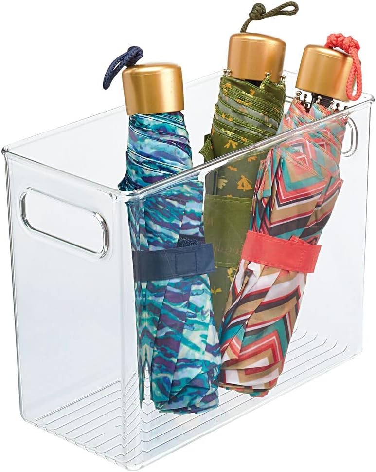 Clear Plastic Storage Basket Bin with Handles H3390