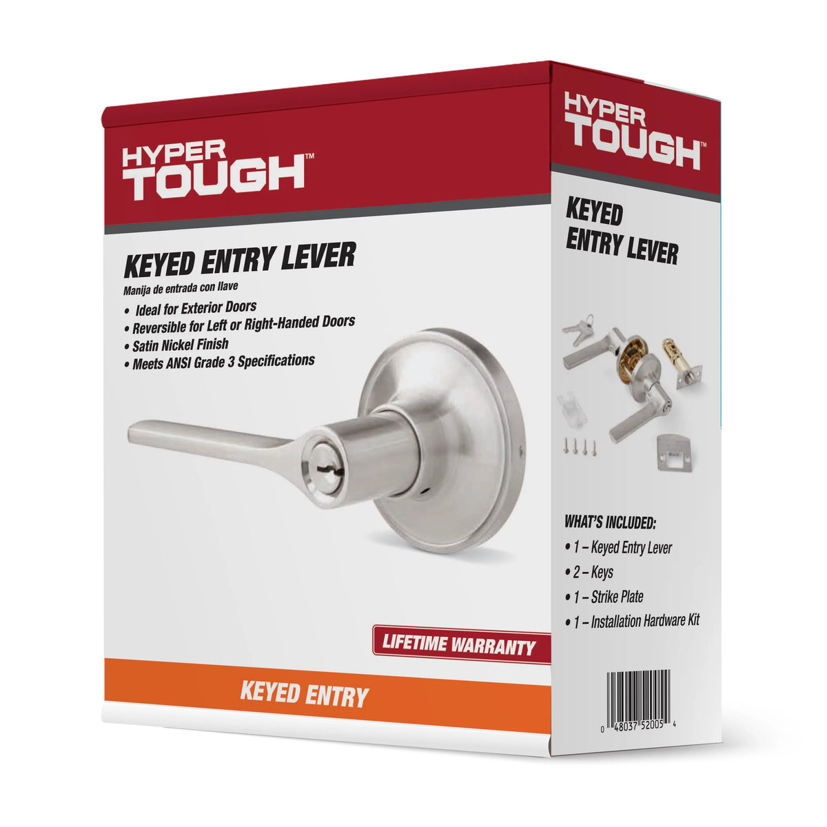 Entry Door Lever Satin Nickel with Round Rosette N131674