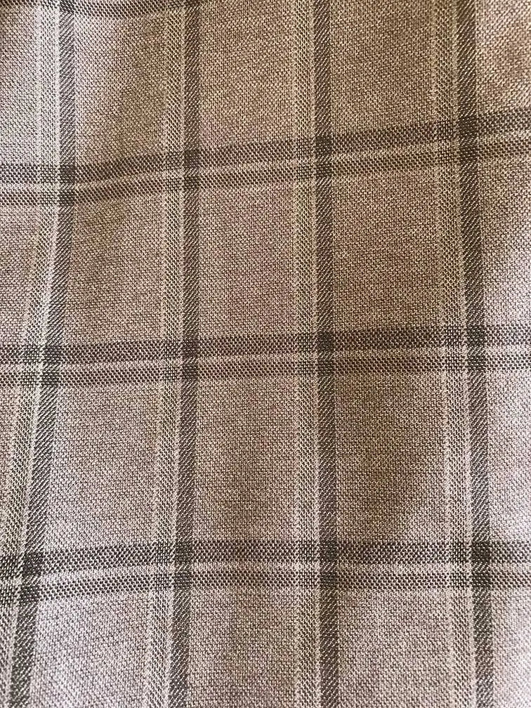 Khaki Regular Fit Windowpane Suit 3 Piece 40 Long 34 Waist Y11974