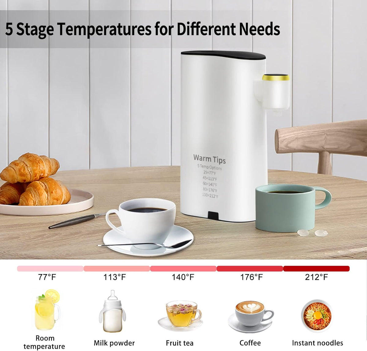 3s Instant Hot Water Dispenser Countertop with Touch Screen and Child Safety Lock U669479