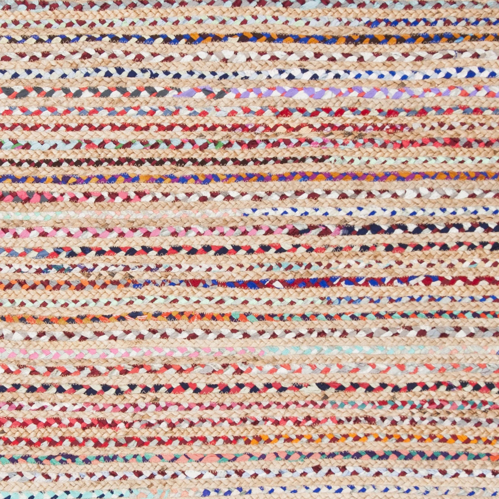 8' x 10' Natural Multi Braided Striped Jute Area Rug H901660