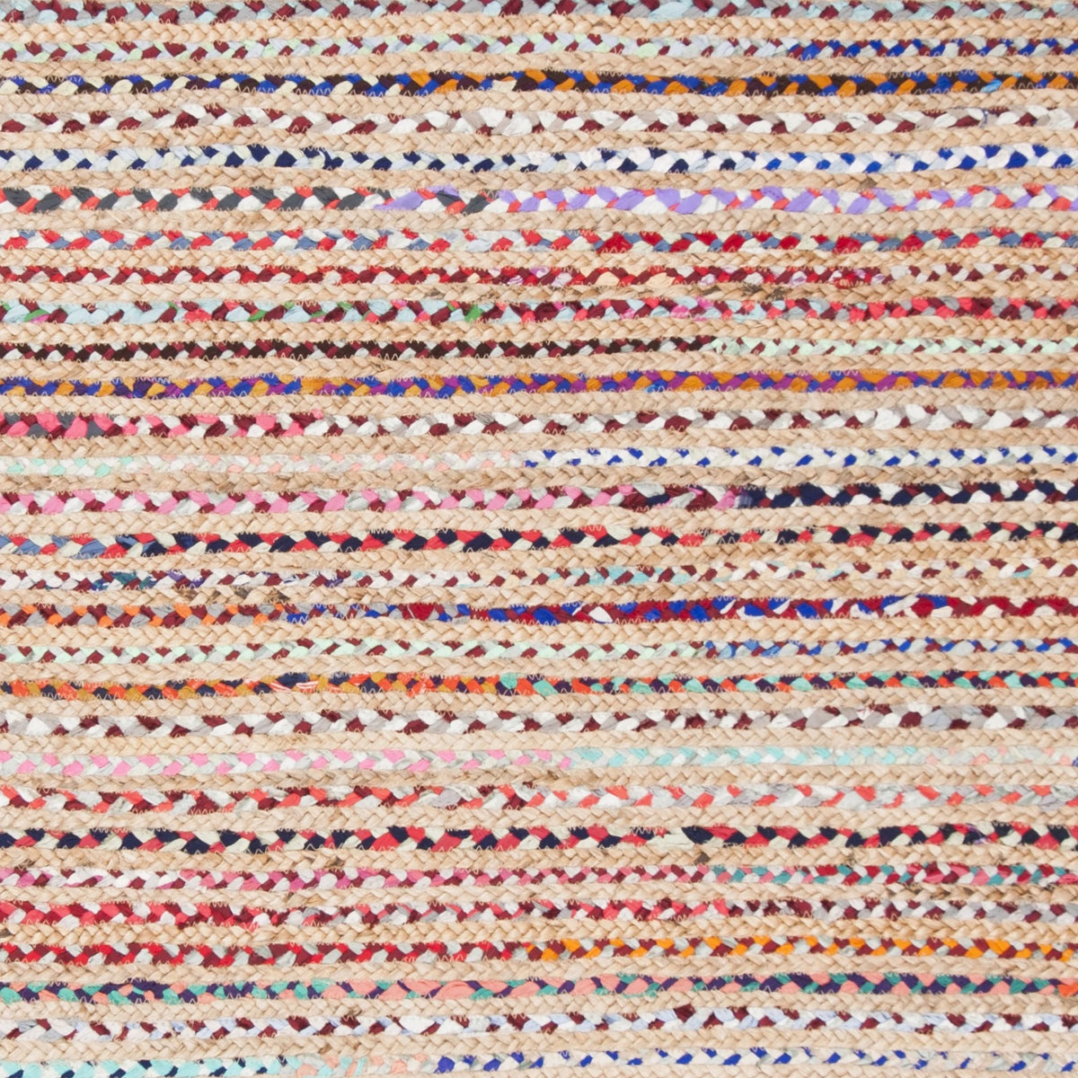 8' x 10' Natural Multi Braided Striped Jute Area Rug H901660