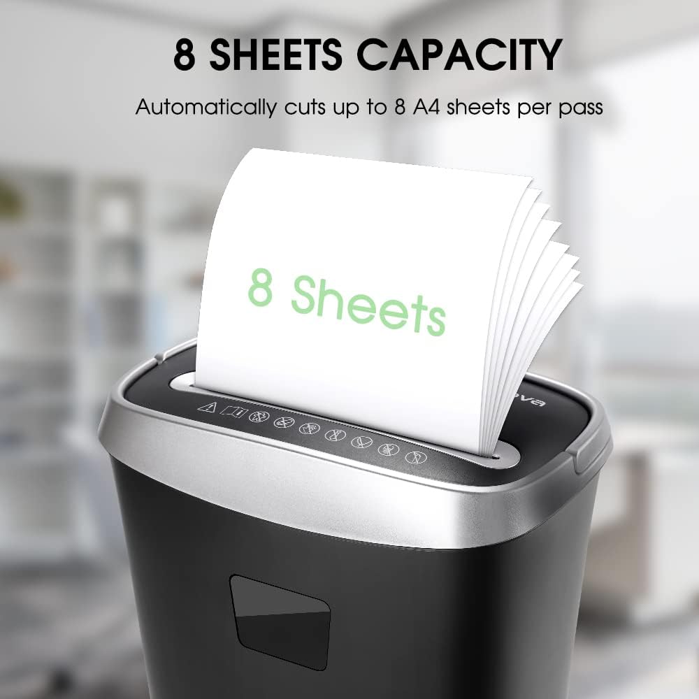 8-Sheet Cross-Cut Paper and Credit Card Shredder, 3.96 Gallon E349