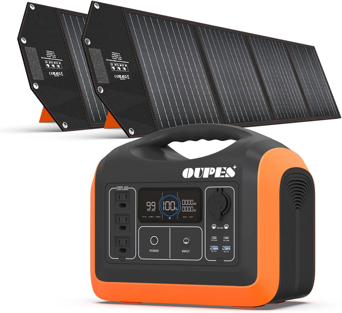 Portable Power Station 1200W, 992Wh LiFePO4 Solar Generator Q1281