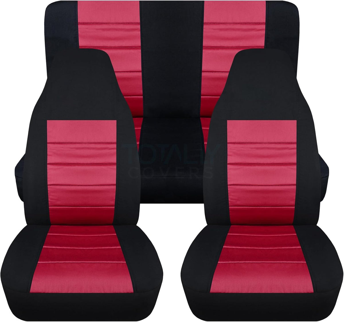 Black & Purple Full Set Front & Rear Seat Covers for 2-Door Jeep Wrangler TJ D644937