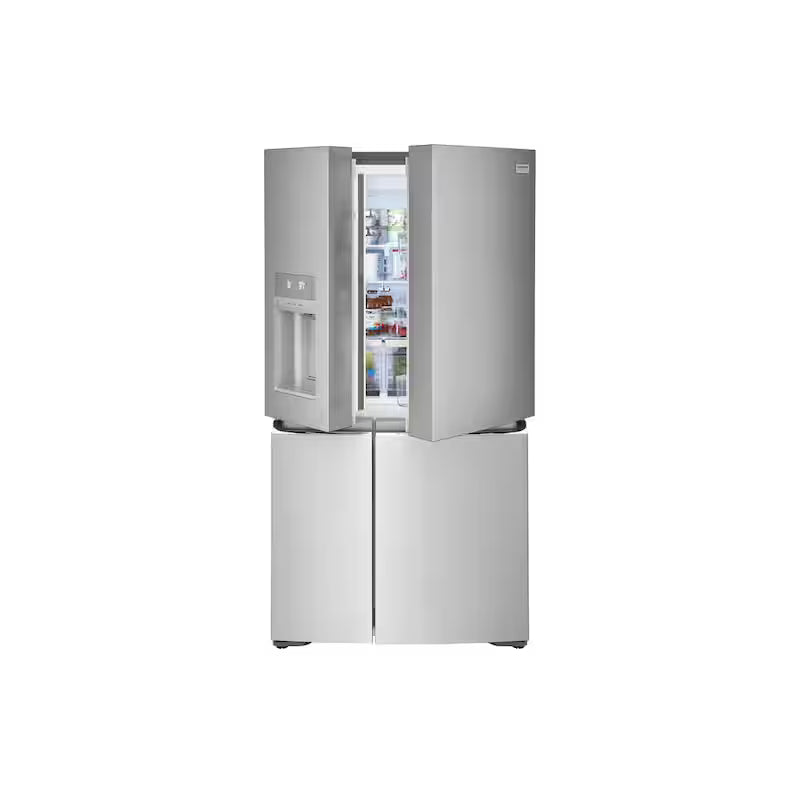 36 in. Wide 21.5 cu. ft. Counter-Depth 4-Door Stainless Steel Refrigerator Q418860