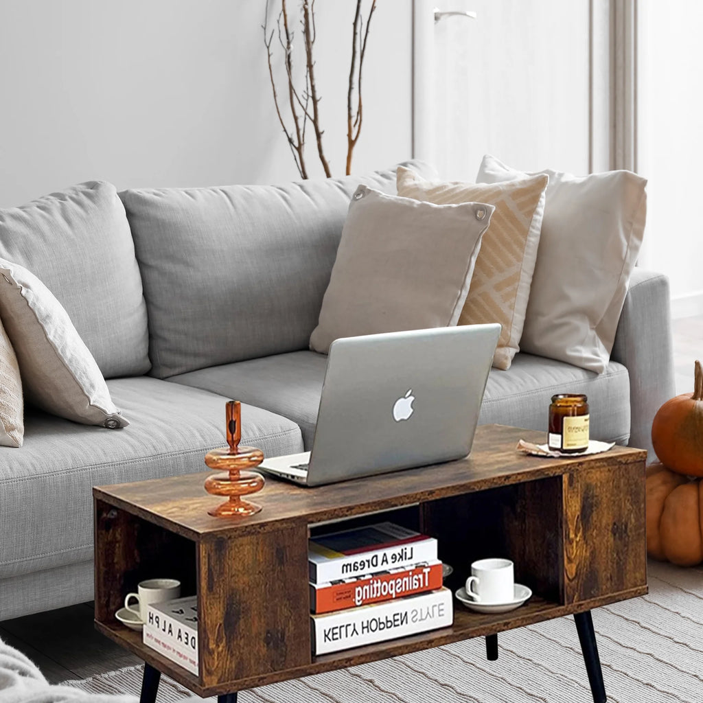 Rectangle Wooden Coffee Table with Open Storage K8404