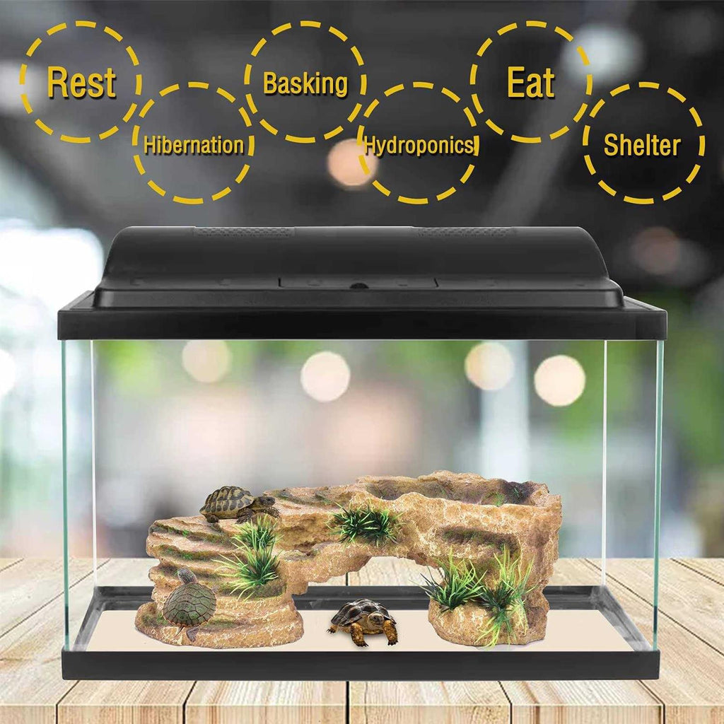 Resin Basking Platform Rectangular Aquarium Turtle Tank Decorations L6462