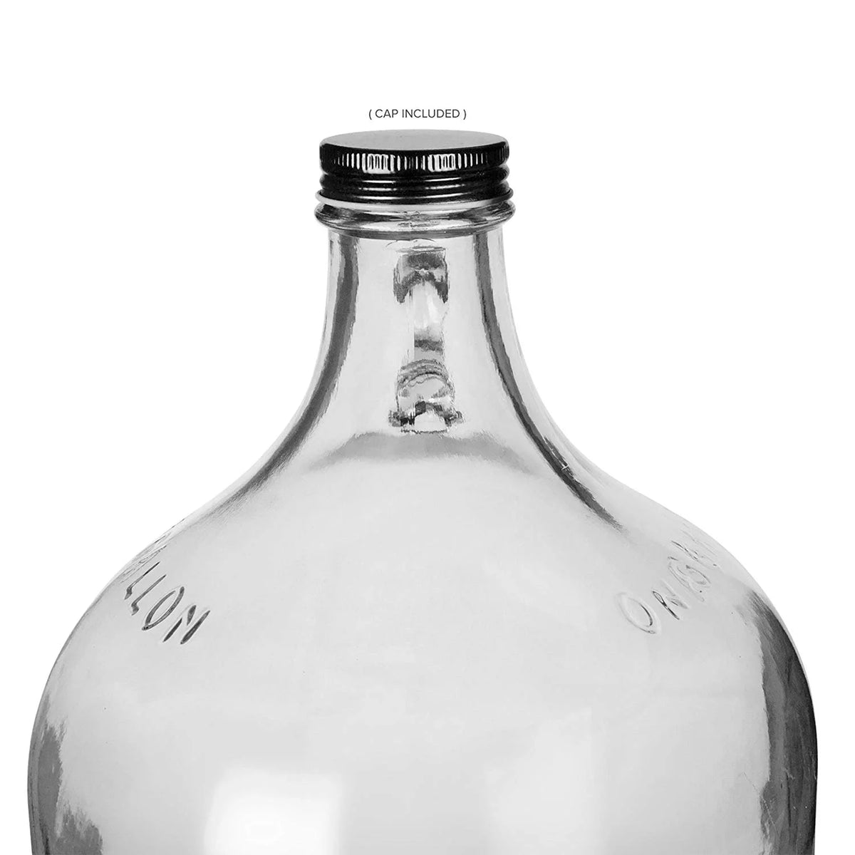 One Gallon Glass Jug with Black Metal Screw Cap (Set of 8) L49426