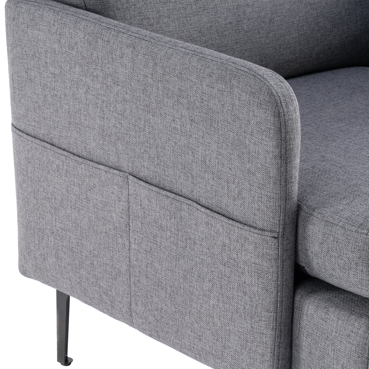 Velvet Upholstered Accent Chair with Wood Legs W317