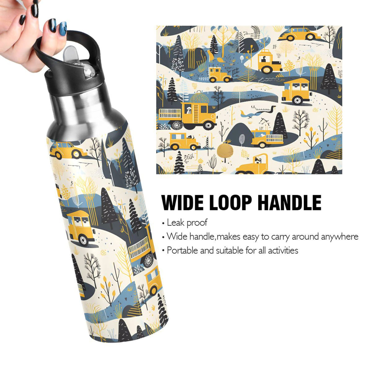 Stainless Steel Insulated Water Bottle with Straw Lid S8976