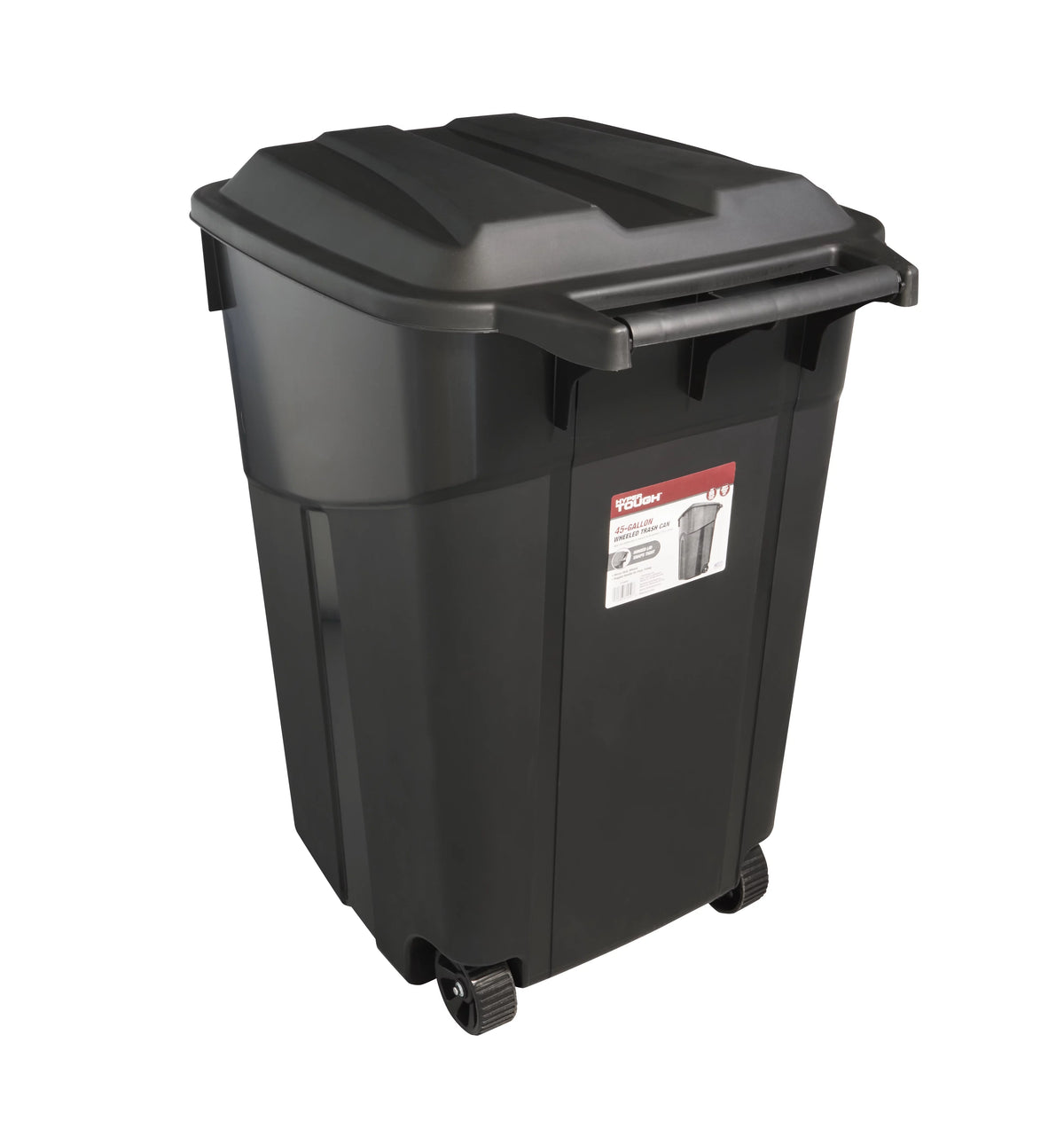 45 Gallon Wheeled Heavy Duty Plastic Garbage Can D4349