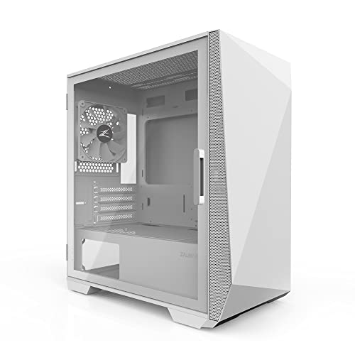 White mATX PC Case with Tempered Glass Side Panel Q85135